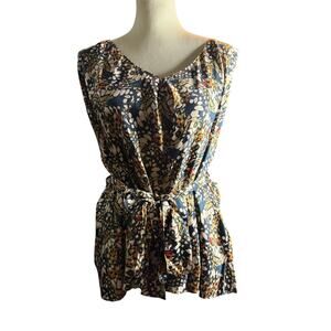 Wildfang Satin Belted Cami, Abstract Butterfly, Plus Size 3XL, NWT